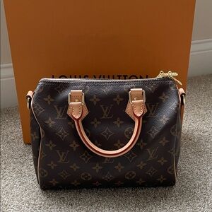 Louis Vuitton Monogram Canvas Speedy 25 Bandoulière with Natural Vachetta Trim